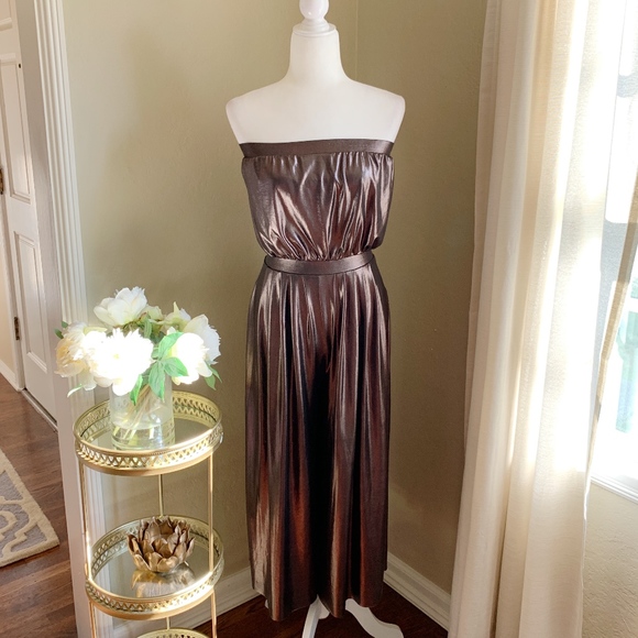 Urban Outfitters Pants - Urban Outfitters Hollywood Shiny Pleated Jumpsuit